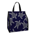 White And Blue Turtle Pattern Print Insulated Lunch Tote