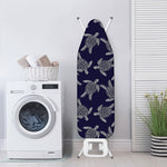 White And Blue Turtle Pattern Print Ironing Board Cover