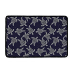 White And Blue Turtle Pattern Print Kitchen Mat