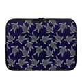 White And Blue Turtle Pattern Print Laptop Sleeve