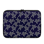 White And Blue Turtle Pattern Print Laptop Sleeve