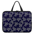 White And Blue Turtle Pattern Print Laptop Sleeve With Handle