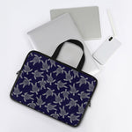 White And Blue Turtle Pattern Print Laptop Sleeve With Handle