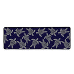 White And Blue Turtle Pattern Print Long Kitchen Mat