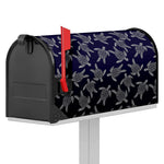 White And Blue Turtle Pattern Print Mailbox Cover