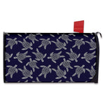 White And Blue Turtle Pattern Print Mailbox Cover