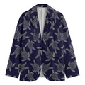 White And Blue Turtle Pattern Print Men's Blazer