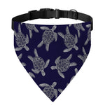 White And Blue Turtle Pattern Print Over The Collar Dog Bandana