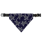 White And Blue Turtle Pattern Print Over The Collar Dog Bandana