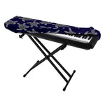 White And Blue Turtle Pattern Print Piano Keyboard Cover