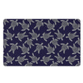 White And Blue Turtle Pattern Print Polyester Doormat