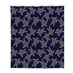 White And Blue Turtle Pattern Print Polyester Shower Curtain