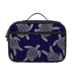 White And Blue Turtle Pattern Print Portable Lunch Bag