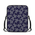 White And Blue Turtle Pattern Print Rectangular Crossbody Bag