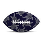 White And Blue Turtle Pattern Print Rugby Ball
