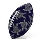 White And Blue Turtle Pattern Print Rugby Ball