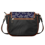 White And Blue Turtle Pattern Print Saddle Bag