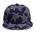 White And Blue Turtle Pattern Print Snapback Cap