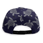White And Blue Turtle Pattern Print Snapback Cap
