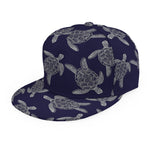 White And Blue Turtle Pattern Print Snapback Cap