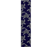 White And Blue Turtle Pattern Print Table Runner