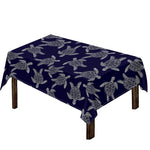 White And Blue Turtle Pattern Print Tablecloth
