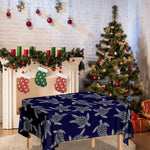 White And Blue Turtle Pattern Print Tablecloth