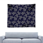 White And Blue Turtle Pattern Print Tapestry