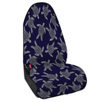 White And Blue Turtle Pattern Print Waterproof Car Seat Cover
