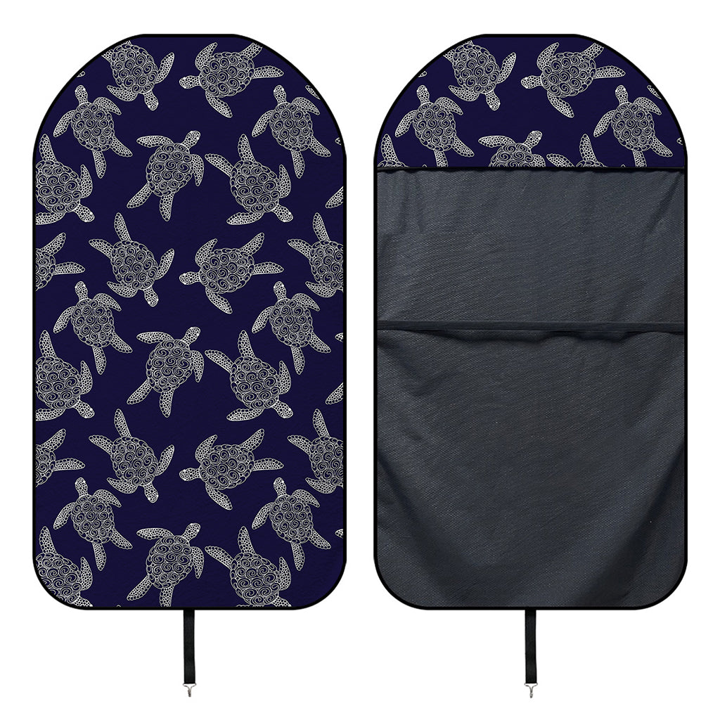 White And Blue Turtle Pattern Print Waterproof Car Seat Cover