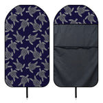 White And Blue Turtle Pattern Print Waterproof Car Seat Cover