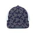 White And Blue Turtle Pattern Print White Mesh Trucker Hat