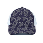 White And Blue Turtle Pattern Print White Mesh Trucker Cap