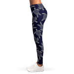 White And Blue Turtle Pattern Print Women's Leggings