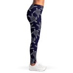 White And Blue Turtle Pattern Print Women's Leggings