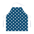 White And Blue USA Star Pattern Print Adjustable Apron