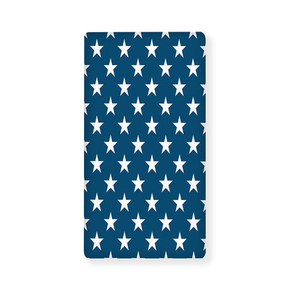 White And Blue USA Star Pattern Print Baby Crib Sheet
