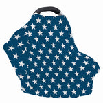 White And Blue USA Star Pattern Print Baby Seat Cover