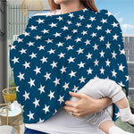 White And Blue USA Star Pattern Print Baby Seat Cover