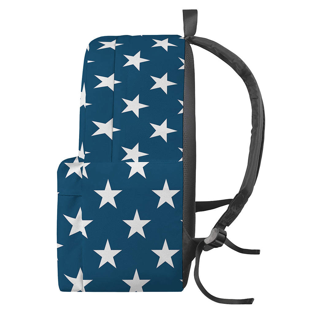White And Blue USA Star Pattern Print Backpack