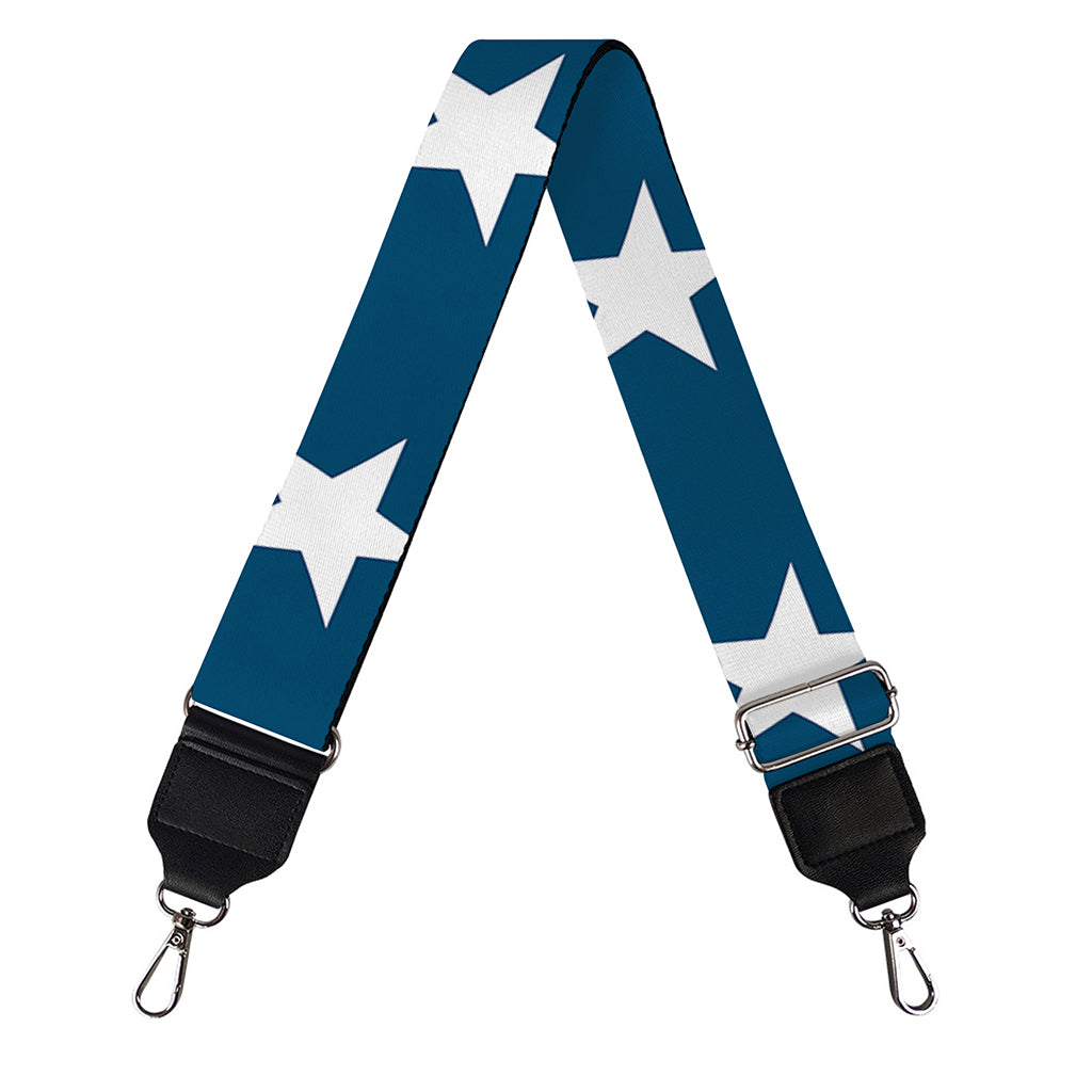White And Blue USA Star Pattern Print Bag Strap
