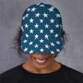 White And Blue USA Star Pattern Print Baseball Cap