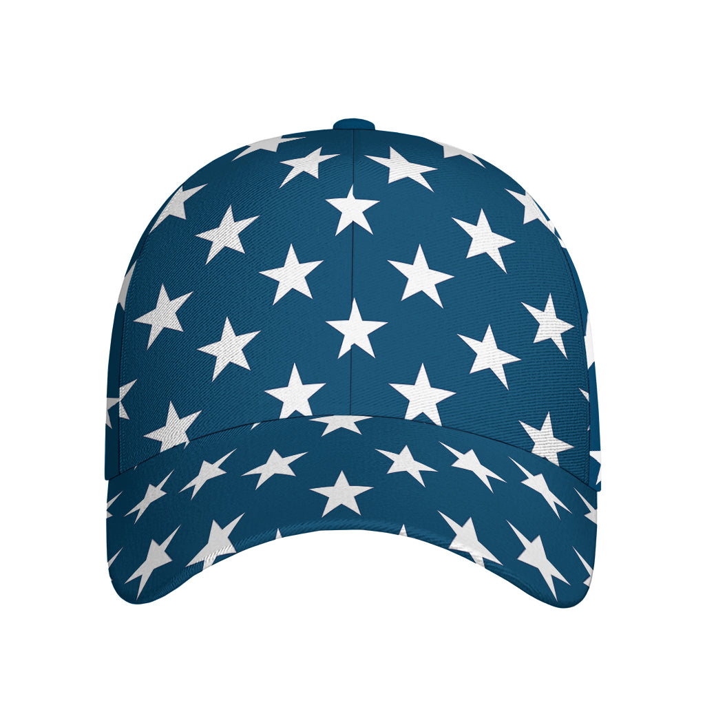 White And Blue USA Star Pattern Print Baseball Cap