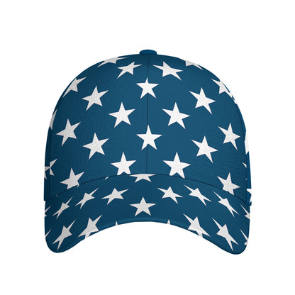 White And Blue USA Star Pattern Print Baseball Cap