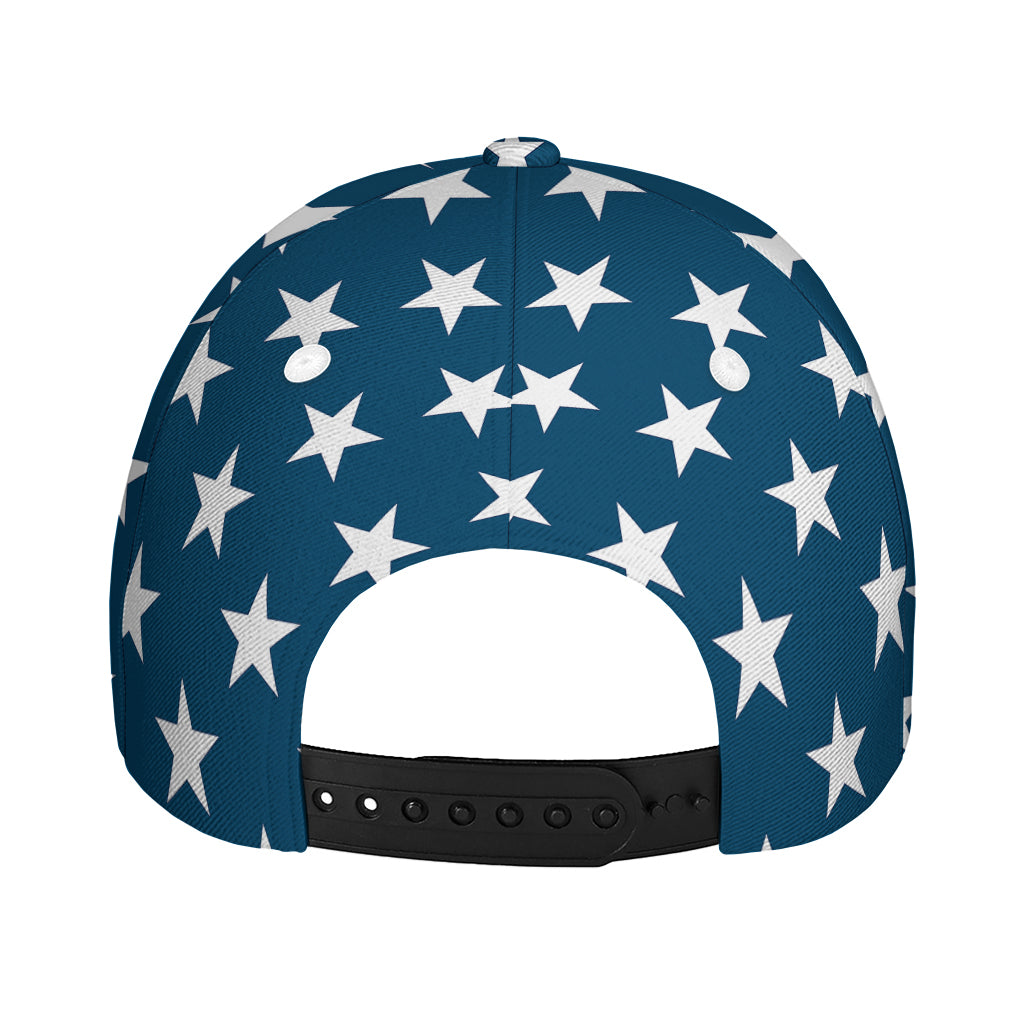 White And Blue USA Star Pattern Print Baseball Cap