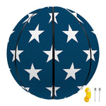 White And Blue USA Star Pattern Print Basketball