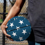 White And Blue USA Star Pattern Print Basketball