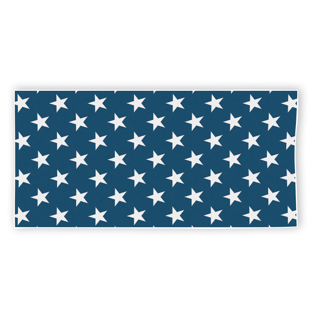 White And Blue USA Star Pattern Print Beach Towel