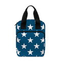 White And Blue USA Star Pattern Print Bible Tote Bag