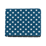 White And Blue USA Star Pattern Print Bifold Wallet